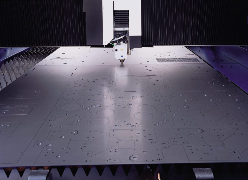 Inside the trumpf laser bed